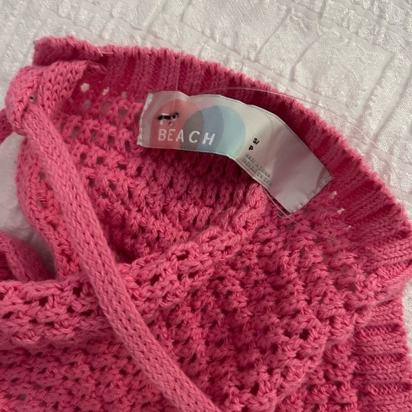 Free People FP BEACH June Fauxchet Sweater Halter Top Pink Size Small - Picture 4 of 5